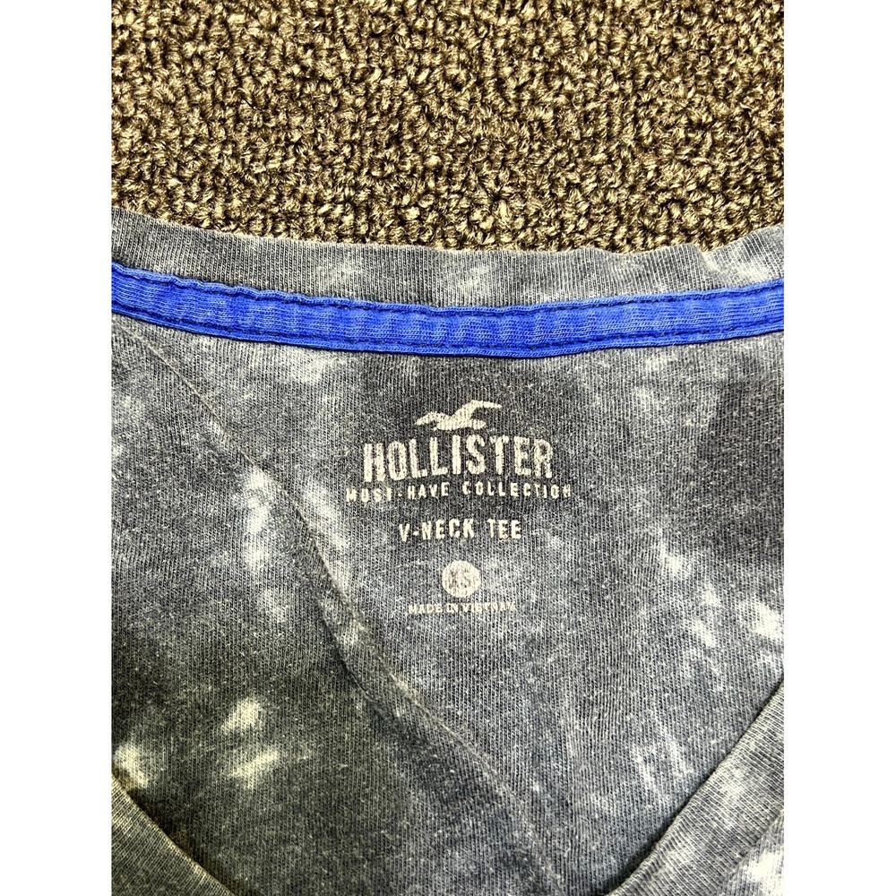 Hollister Must Have Collection T Shirt Womens XS Gray Tie Dye Cotton V Neck - Picture 3 of 7